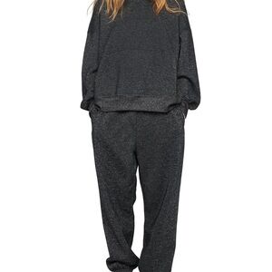 Spiritual Gangster Shimmer Easy Cozy Hoodie and Sweatpants set XS NWT